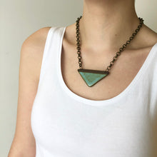 Load image into Gallery viewer, TURQUOISE 2 TONE TRIANGLE NECKLACE
