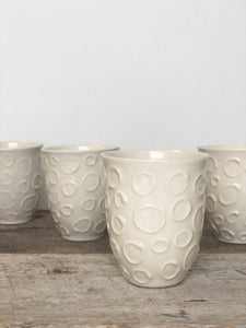 IVORY WINE CUPS WITH CIRCLES