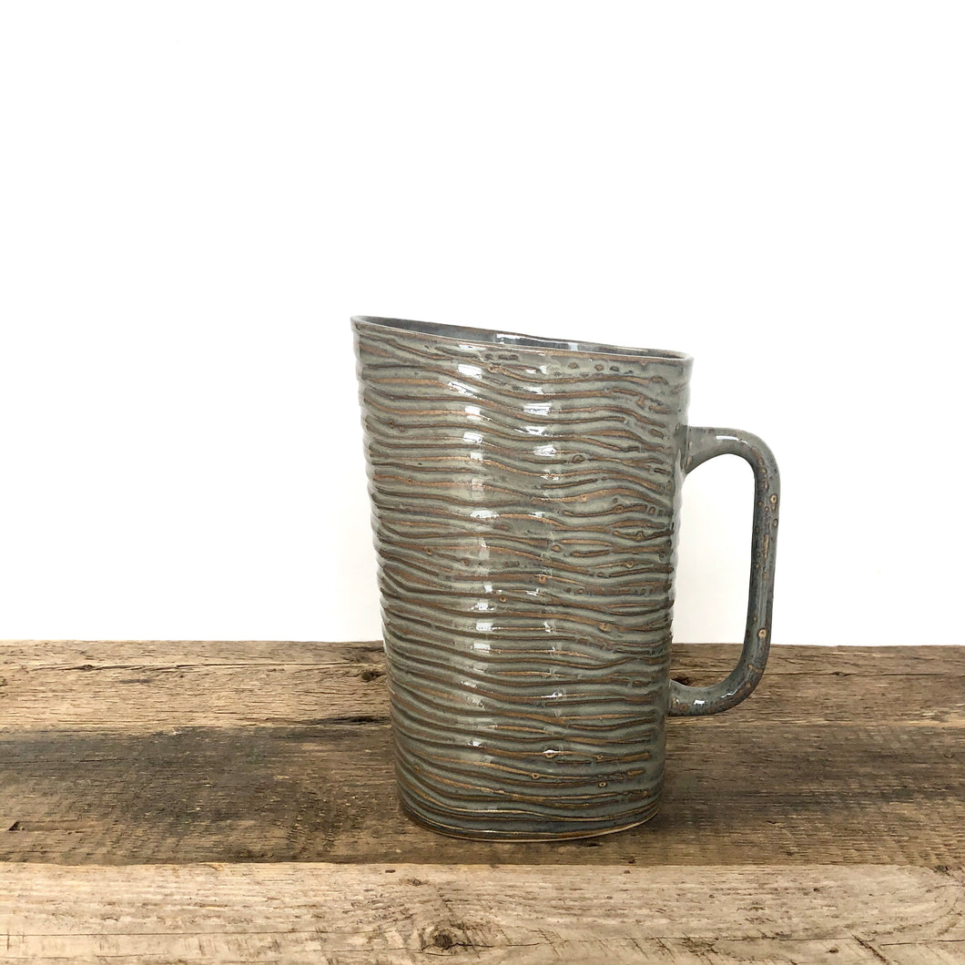 MILK JUG IN SLATE WITH WAVES