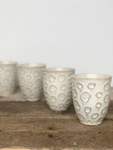 OATMEAL WINE CUPS WITH CIRCLES (SET OF 2)