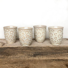 Load image into Gallery viewer, OATMEAL WINE CUPS WITH CIRCLES (SET OF 2)