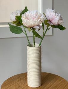 WAVE CYLINDER VASE IN IVORY-SMALL