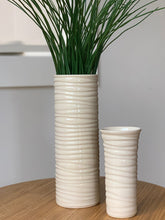Load image into Gallery viewer, CYLINDER VASE MEDIUM IN IVORY WITH WAVES