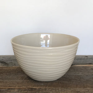 WAVE TALL SERVING BOWL IN IVORY