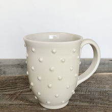 Load image into Gallery viewer, Handcrafted Carved White Mug with Dots