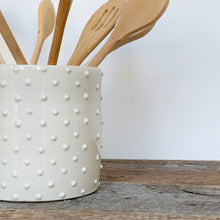 Load image into Gallery viewer, IVORY UTENSIL HOLDER WITH DOTS