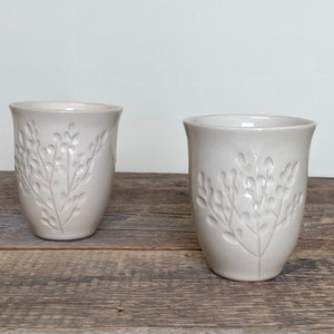IVORY WINE CUPS WITH CARVED BRANCHES (SET OF 2)