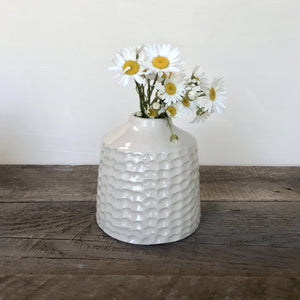 IVORY TOBI VASE IN CORAL (5" tall, opening 7/8")