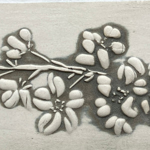 MEDIUM JEWELLERY ORGANIZER / KEY RACK / KITCHEN HOOKS WITH CHERRY BLOSSOMS IN KHAKI