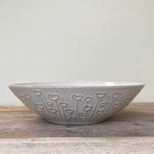 Load image into Gallery viewer, OATMEAL MEIRA SERVING BOWL WITH POPPIES