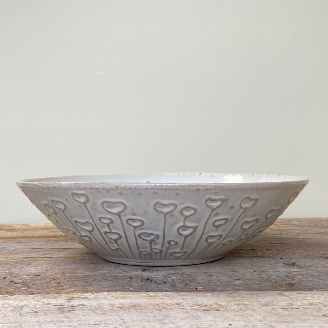 OATMEAL MEIRA SERVING BOWL WITH POPPIES