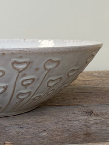 OATMEAL MEIRA SERVING BOWL WITH POPPIES