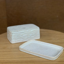 Load image into Gallery viewer, OATMEAL BUTTER DISH WITH CARVED WAVES