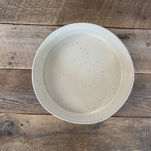 CYLINDER BOWL IN OATMEAL WITH WAVES-LARGE