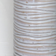 Load image into Gallery viewer, OATMEAL MED. CYLINDER VASE WITH WAVES