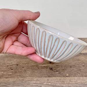 OATMEAL SMALL EVERYDAY BOWL WITH STRIPES