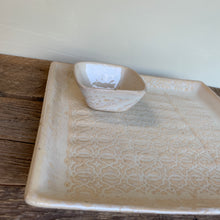Load image into Gallery viewer, OATMEAL SMALL SQUARE PLATTER SET IN BAROQUE (11&quot; X 11&quot; )