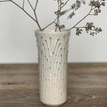 Load image into Gallery viewer, OATMEAL TINA VASE IN PUSSY WILLOW