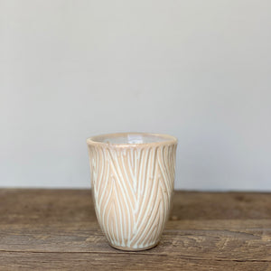 OATMEAL WINE CUPS IN CARVED WOOD GRAIN