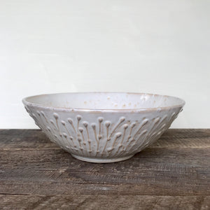 LINDA BOWL IN OATMEAL WITH PUSSY WILLOWS