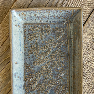 SMALL RECTANGLE PLATTER SET IN SLATE WITH BRANCHES