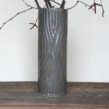 Load image into Gallery viewer, SLATE CYLINDER VASE WITH WOOD GRAIN