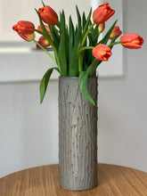 Load image into Gallery viewer, SLATE CYLINDER VASE WITH PUSSY WILLOWS
