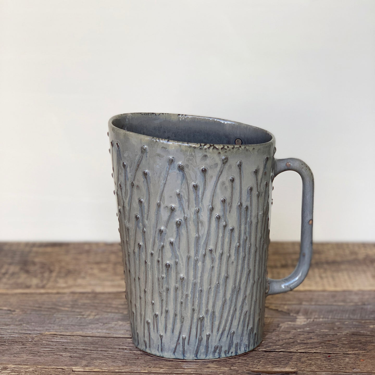 SLATE MILK JUG WITH PUSSY WILLOWS