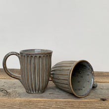 Load image into Gallery viewer, STRIPED MUG IN SLATE-15 OUNCES