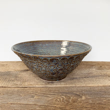 Load image into Gallery viewer, SLATE LARGE SALAD SERVING BOWL WITH CIRCLES