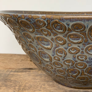 SLATE LARGE SALAD SERVING BOWL WITH CIRCLES