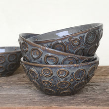 Load image into Gallery viewer, EVERYDAY BOWL WITH CIRCLES IN SLATE - SMALL set of 2