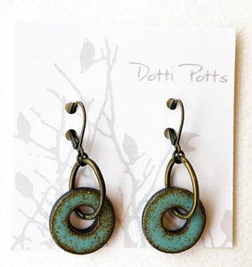 TURQUOISE SMALL DONUT DROP EARRINGS
