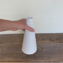 Load image into Gallery viewer, WHITE TAPER VASE IN CORAL