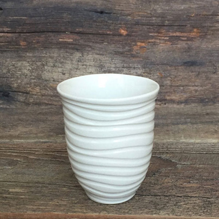 IVORY WINE CUPS WITH CARVED WAVES (SET OF 2)