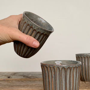 SLATE WINE CUPS WITH STRIPES (set of 4)