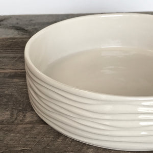 IVORY CYLINDER SERVING BOWL-MEDIUM