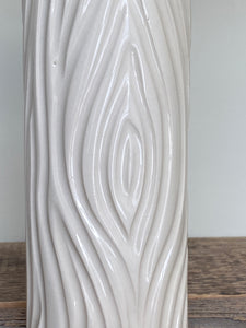 IVORY SMALL CYLINDER VASE IN WOODGRAIN