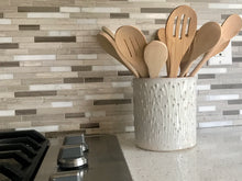 Load image into Gallery viewer, OATMEAL UTENSIL HOLDER WITH PUSSY WILLOWS