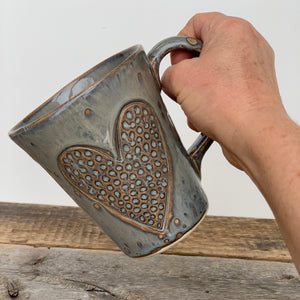 HEART MUG IN SLATE -16 OUNCES