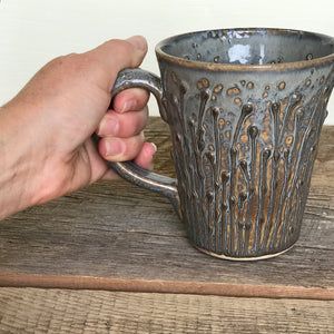 PUSSY WILLOW MUG IN SLATE-16 OUNCES